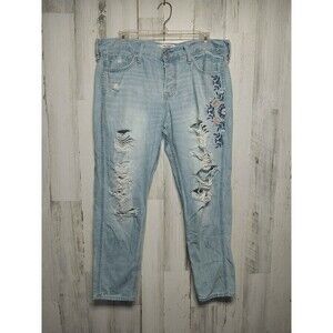 Hollister Vintage Boyfriend Jeans 11R Ebroidered Distressed